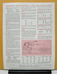 1963 Diamond T Truck 634CG Series Tiltcab Specification Sheet