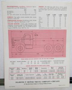 1964 Diamond T Truck Model P4360 P5360 Sales Folder & Specifications