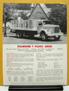 1964 Diamond T Truck P2000 Series Specification Sheet