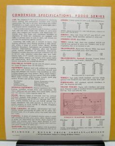 1964 Diamond T Truck P2000 Series Specification Sheet