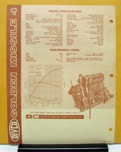 1960 1961 DIVCO Truck Golden Missile 4 Engine Sales Brochure & Specifications