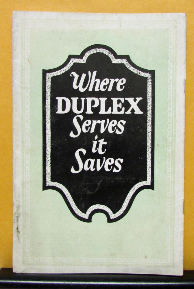 1928 Duplex Truck Models G F S A C E F Serves it Saves Sales Brochure