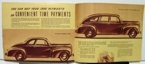 1940 Plymouth Dealer Sales Brochure De Luxe Models Coupe Sedan Original