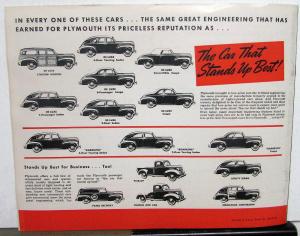1940 Plymouth Dealer Sales Brochure Features & Options Woody Coupe Sedan