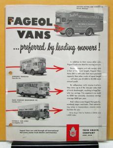 1950 1951 1952 1953 1955 Fageol Vans Sales Brochure