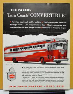 1952 Fageol Vans Twin Coach Convertible Sales Brochure