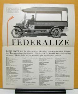 1911 1912 1913 1914 1915 Federal Truck Federalize Your Business Mailer