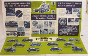 1940 Plymouth Dealer Sales Brochure Folder De Luxe Roadking Features