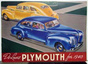 1940 Plymouth Dealer Color Sales Brochure DeLuxe Models & Woody Station Wagon