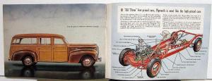 1940 Plymouth Dealer Color Sales Brochure DeLuxe Models & Woody Station Wagon