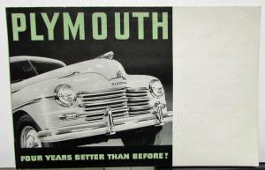 1946 Plymouth Dealer Brochure Mailer Special De Luxe Woody Wagon Convertible