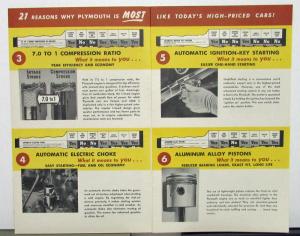 1949 Plymouth Dealer Sales Brochure Quality Chart Comparison to Competition
