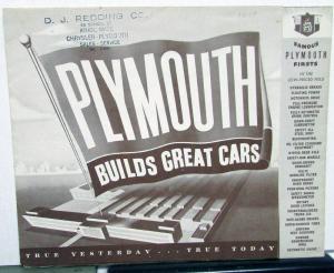 1949 Plymouth Dealer Sales Brochure Folder Browntone Special & De Luxe Woody