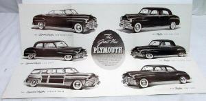 1949 Plymouth Dealer Sales Brochure Folder Browntone Special & De Luxe Woody