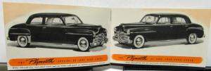 1949 Plymouth Dealer Sales Brochure Questions And Answers Features