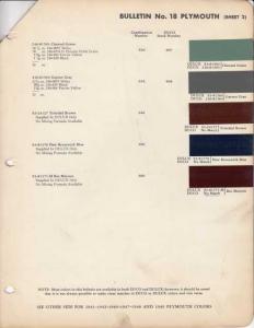 1950 Plymouth Color Paint Chips Leaflets Du Pont Original
