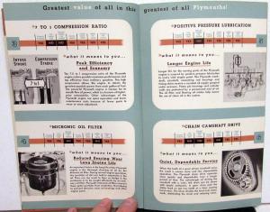 1951 Plymouth Dealer Sales Brochure Deluxe & Special DeLuxe Value Facts Features