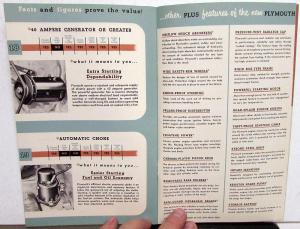 1951 Plymouth Dealer Sales Brochure Deluxe & Special DeLuxe Value Facts Features