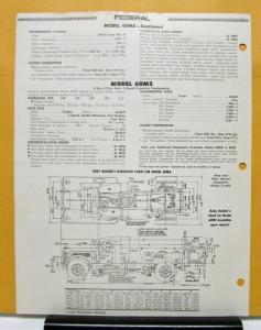 1947 Federal Truck Model 60MA Specification Sheet