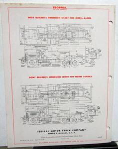 1947 Federal Truck Model 663MA 664MA 664MAB Specification Sheet