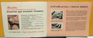 1952 Plymouth Dealer Sales Brochure Automatic Overdrive Transmission Original