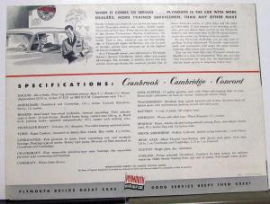 1952 Plymouth Dealer Sales Brochure Folder Power Flow Engine Original