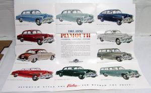 1952 Plymouth Dealer Color Sales Brochure Folder Cranbrook Cambridge Concord