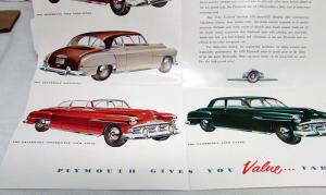 1952 Plymouth Dealer Color Sales Brochure Folder Cranbrook Cambridge Concord