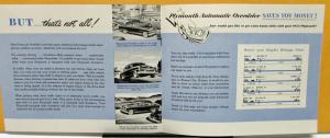1953 Plymouth Dealer Sales Brochure Automatic Overdrive New Motoring Thrill