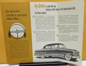 1953 Plymouth Dealer Sales Brochure Folder Hy-Drive No-Shift Driving