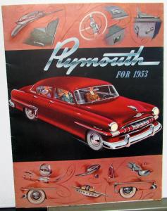 1953 Plymouth Dealer Color Sale Brochure Folder Cranbrook Cambridge Large Poster