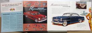 1953 Plymouth Dealer Color Sale Brochure Folder Cranbrook Cambridge Large Poster