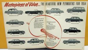 1954 Plymouth Dealer Sales Brochure Hidden Values Full Line Features Options