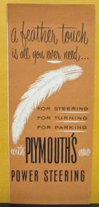 1954 Plymouth Dealer Sales Brochure Folder Power Steering Option