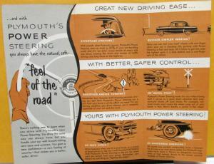 1954 Plymouth Dealer Sales Brochure Folder Power Steering Option