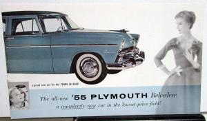 1955 Plymouth Dealer Color Sales Brochure Belvedere Features Specifications