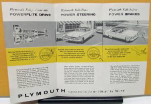 1955 Plymouth Dealer Sales Brochure Power Features Steering Brakes Windows
