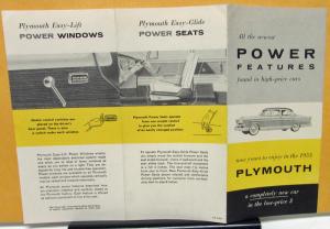 1955 Plymouth Dealer Sales Brochure Power Features Steering Brakes Windows