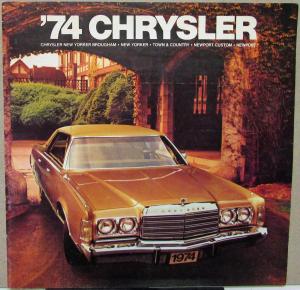 1974 Chrysler New Yorker Newport Town & Country Color Sales Brochure Original