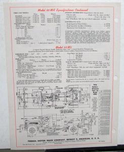 1947 1948 Federal Truck Model 60MA Specification Sheet