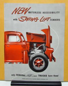 1950 Federal Truck Style Liner Swing Lift Fenders Sales Brochure