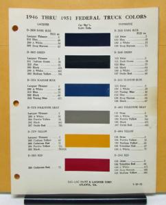 1946 1947 1948 1949 1950 1951 Federal Truck Paint Chips
