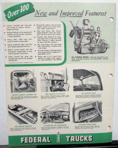 1951 Federal Truck Model 2901 2902 2904 Sales Brochure & Specifications