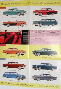 1955 Plymouth Dealer Color Sales Brochure Folder Belvedere Savoy Plaza