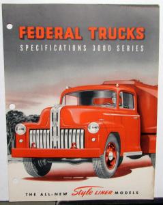 1951 Federal Truck Model 3001 3002 3004 Sales Brochure & Specifications