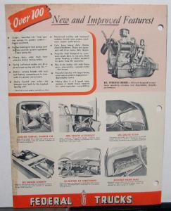 1951 Federal Truck Model 3001 3002 3004 Sales Brochure & Specifications