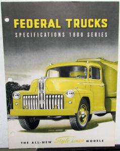 1951 Federal Truck Model 1801 1802 Sales Brochure & Specifications