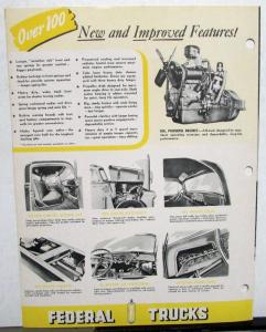 1951 Federal Truck Model 1801 1802 Sales Brochure & Specifications