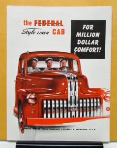 1952 Federal Truck Style Liner Cab For Million Dollar Comfort Sales Brochure