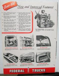 1952 Federal Truck Model 3401 3402 3404 Sales Brochure & Specifications